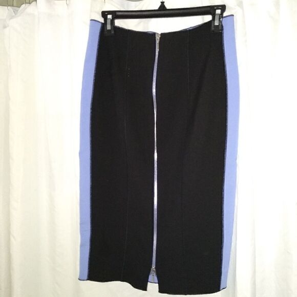 Amanda Wakeley Sz 6 black/blue pencil skirt - Picture 2 of 11
